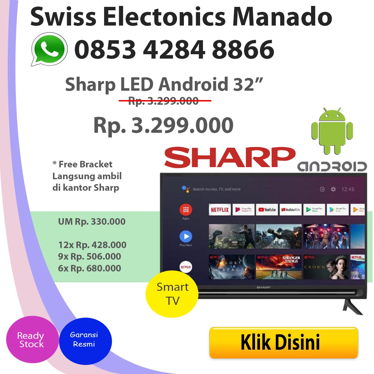 Jual TV LED Terbaru dan Terbaik di Manado - Swiss Baru Electronics