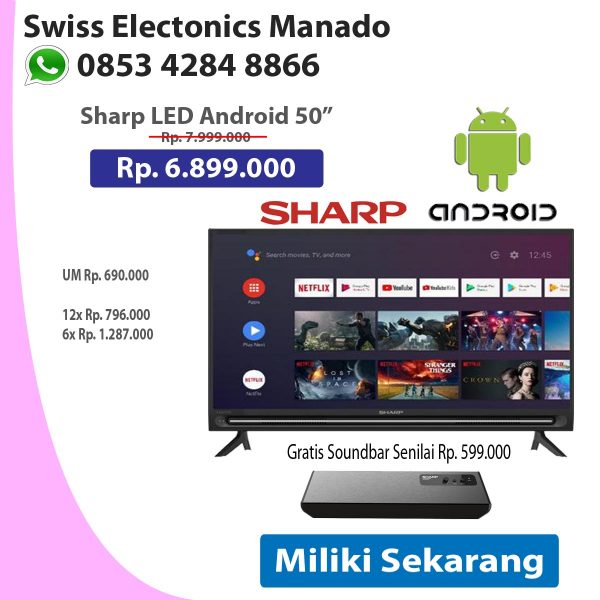 LED Sharp 50 Android Free Soundbar