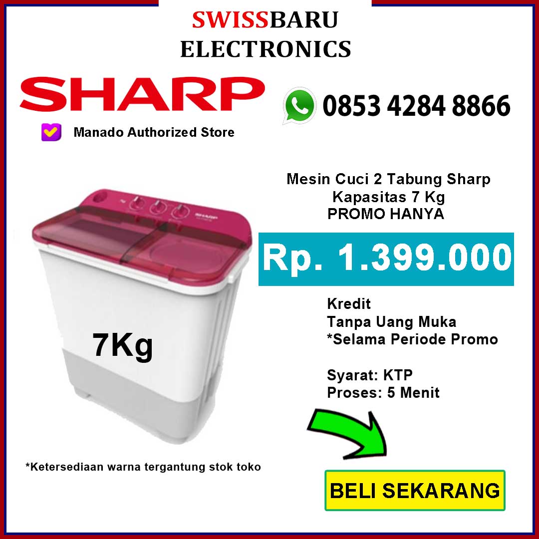 Harga Mesin Cuci Sharp 7Kg di Manado