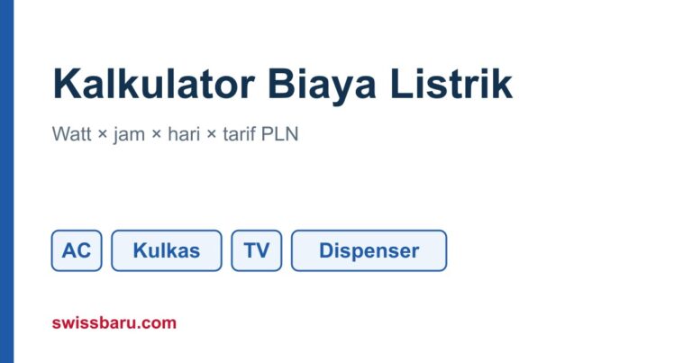 Kalkulator Biaya Listrik: Hitung Tagihan AC, Kulkas, TV, dan Alat Rumah Lainnya