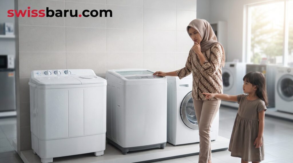 Perbedaan Mesin Cuci 2 Tabung, Top Loading, dan Front Loading