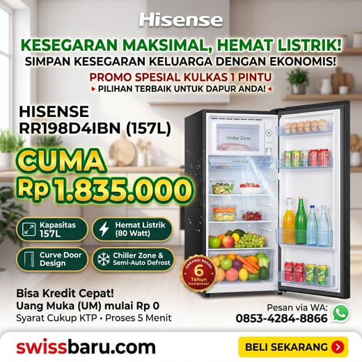 Hisense Kulkas RR198D4IBN promo
