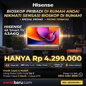 Promo Hisense LED 43A6Q 4K Smart TV Rp4.299.000